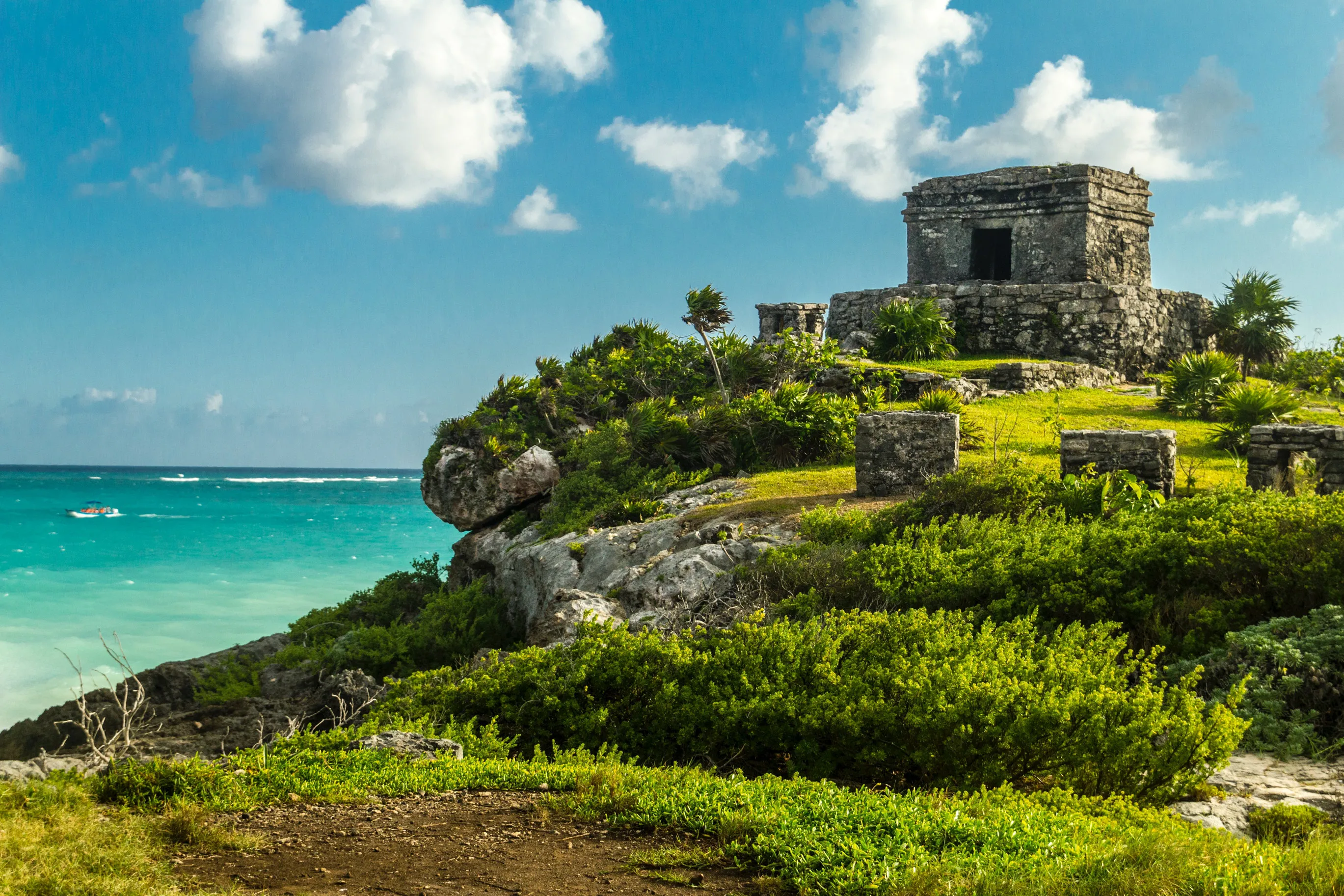 Tulum Mayan Ruins located at the shore of Tulum’s beach.